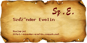 Szünder Evelin névjegykártya